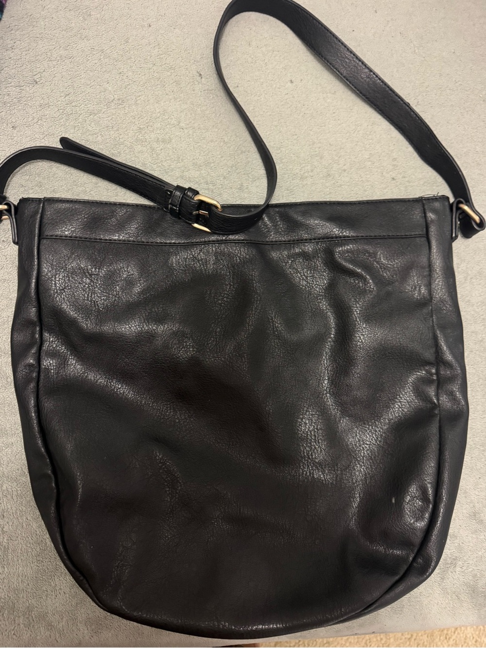 Sole Society Black Leather Hobo Shoulder Bag